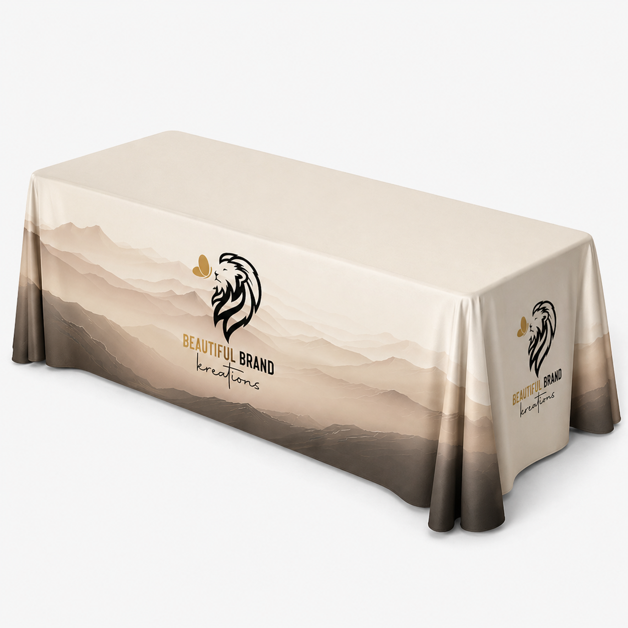 Luxury Custom Table Cover – 8ft Fully Sublimated Display | Beautiful Brand Kreations™