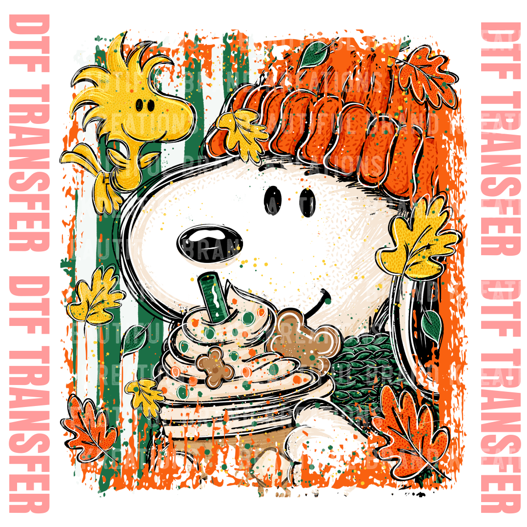 GREEN PUP CLOSE UP | DTF TRANSFER