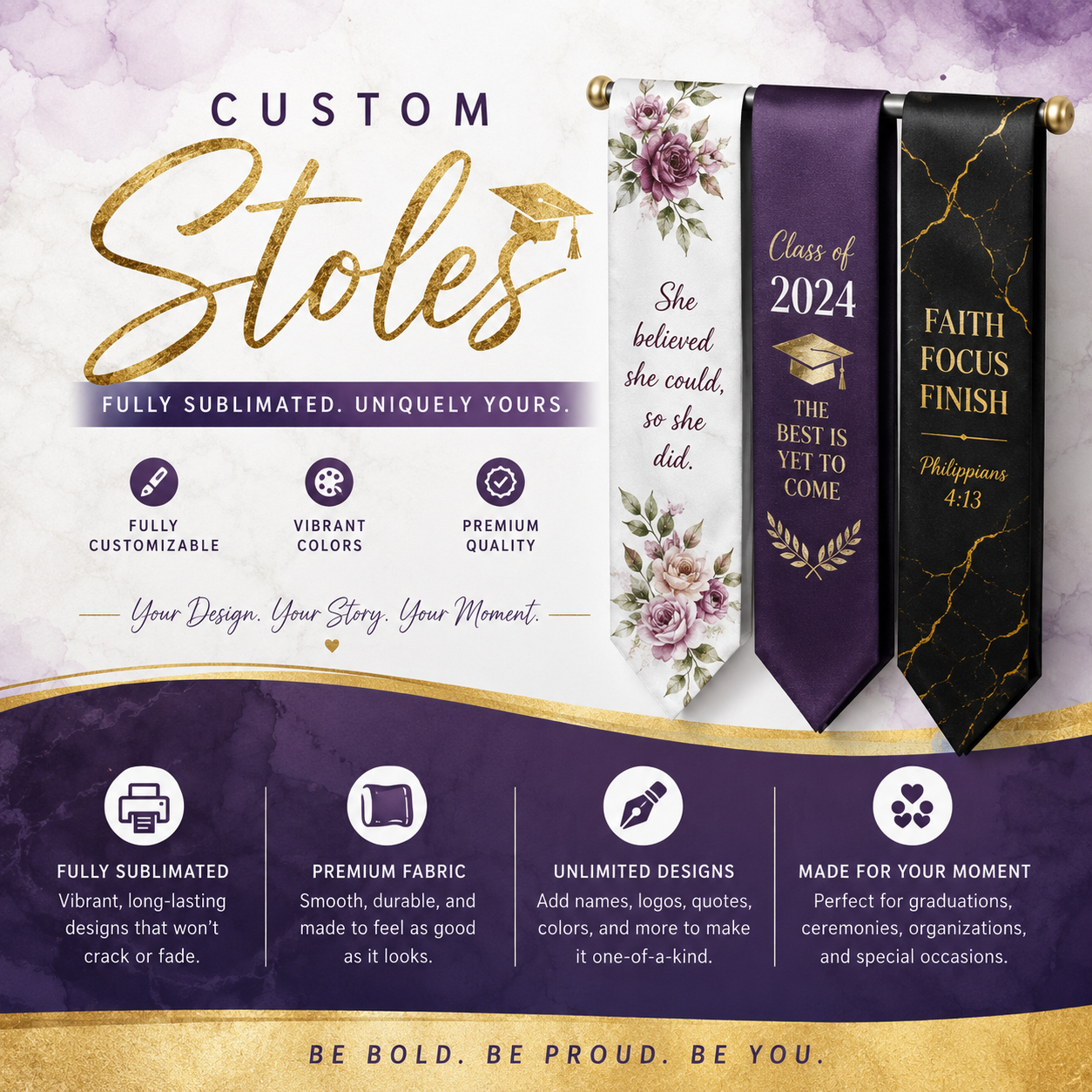 Custom Stole| Beautiful Brand Kreations