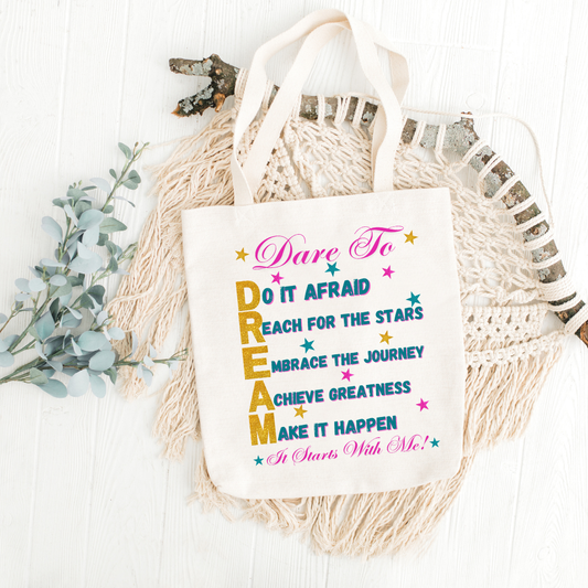 DARE TO DREAM CANVAS TOTE | Beautiful Brand Kreations™ 