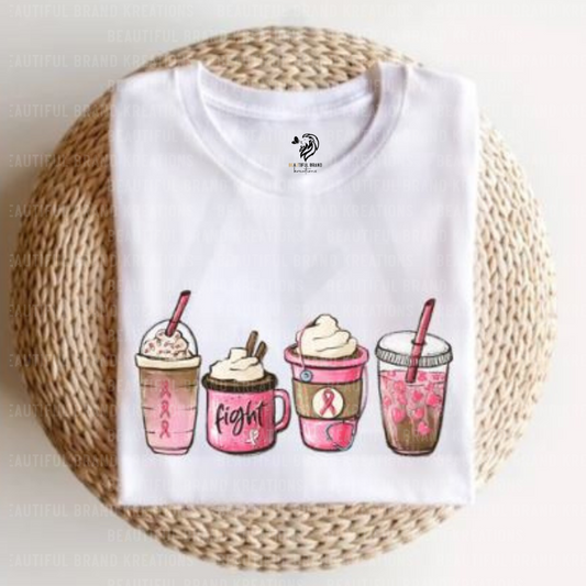 BREAST CANCER COFFEE LOVERS TEE | Beautiful Brand Kreations™