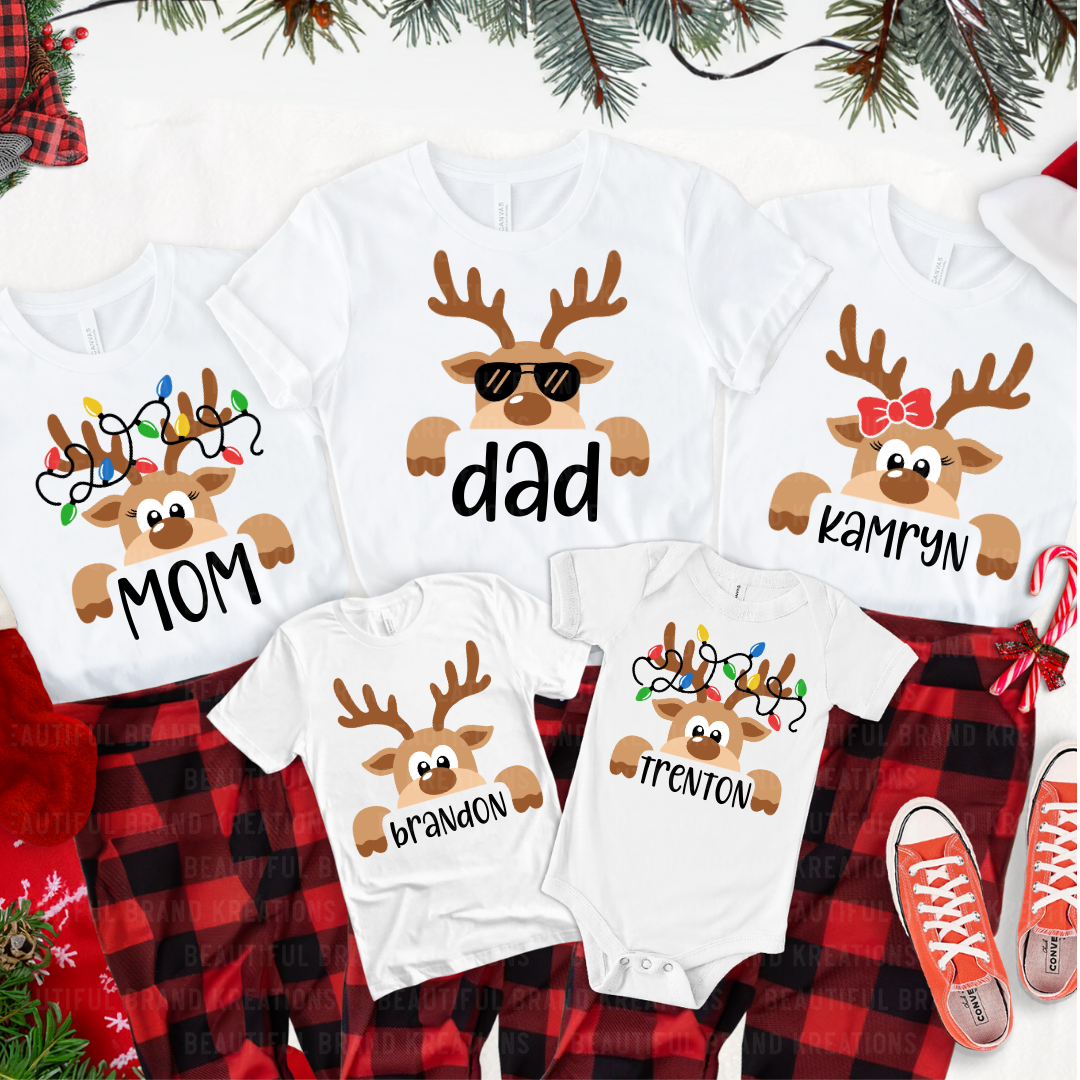 REINDEER FAMILY MATCHING TEE DESIGN (ADULT) | Beautiful Brand Kreations™