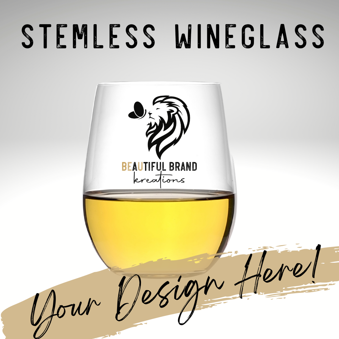 CUSTOM STEMLESS WINEGLASS | Beautiful Brand Kreations™