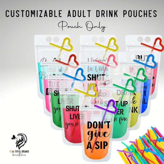 CUSTOMIZABLE DRINK POUCHES | Beautiful Brand Kreations™