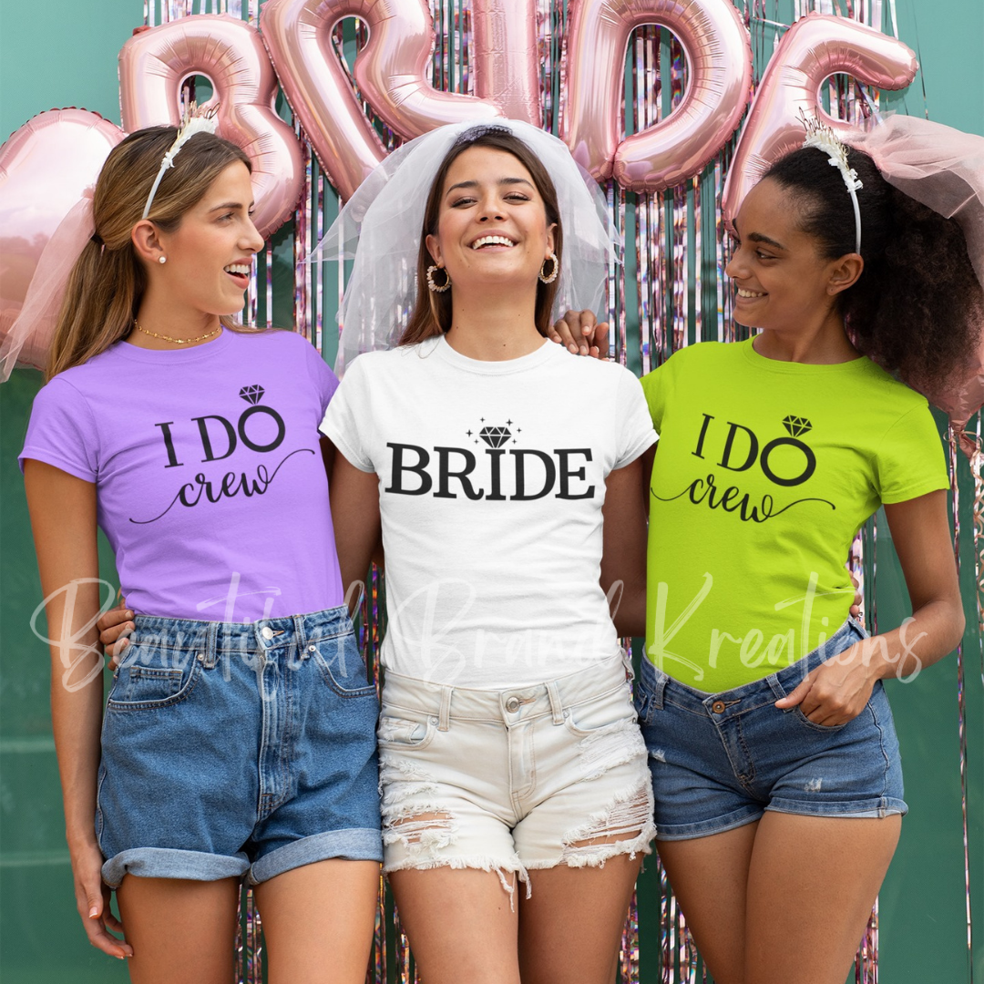 I DO & I DO CREW WEDDING SHIRTS | Beautiful Brand Kreations™