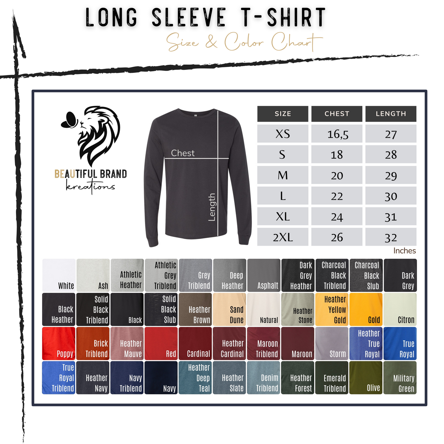 CUSTOM LONG SLEEVE T-SHIRT | Beautiful Brand Kreations™